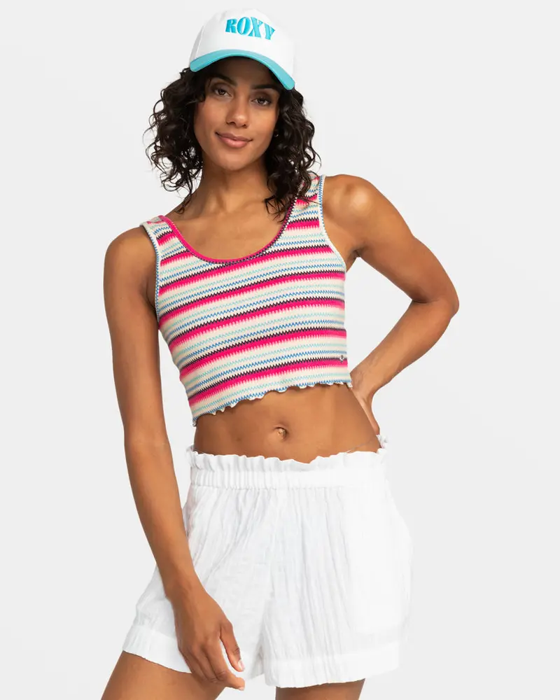 Roxy Keep It Wavy Printed Tank Top – Brazilian Sand Hue 1