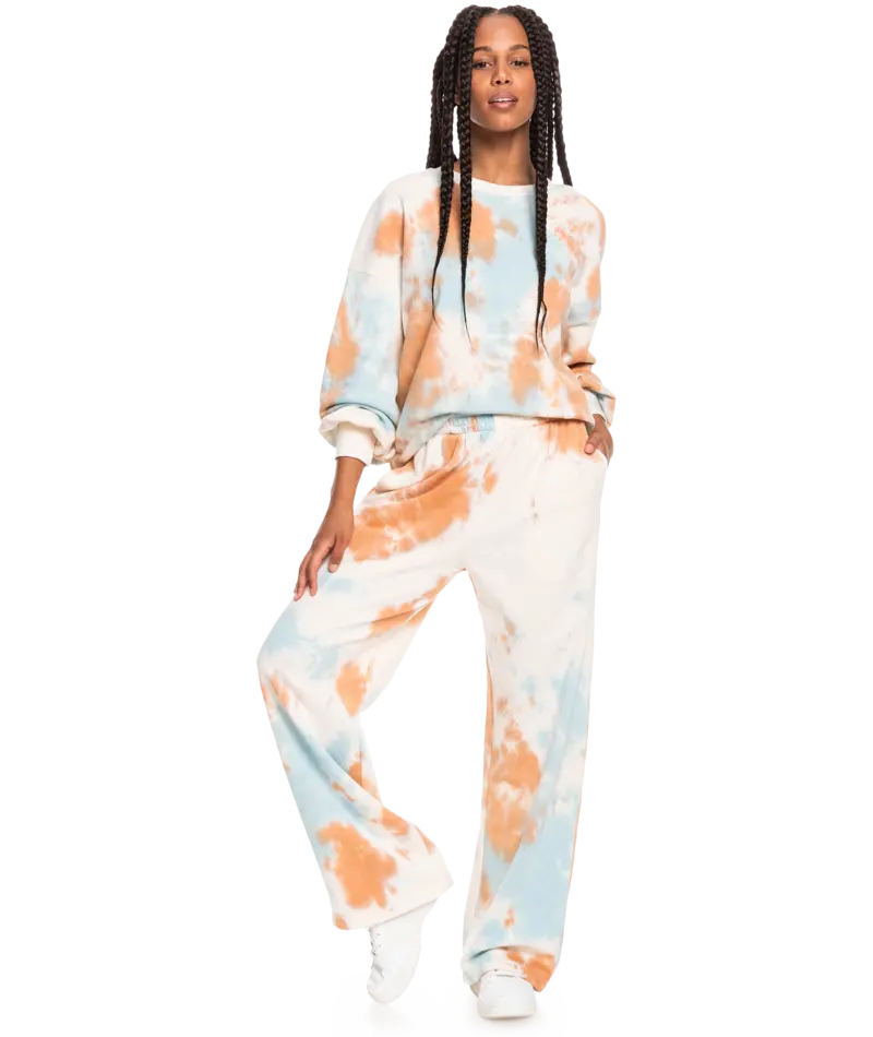 Roxy Kindred Souls Wide-Leg Pants In Snow White On Mars 1