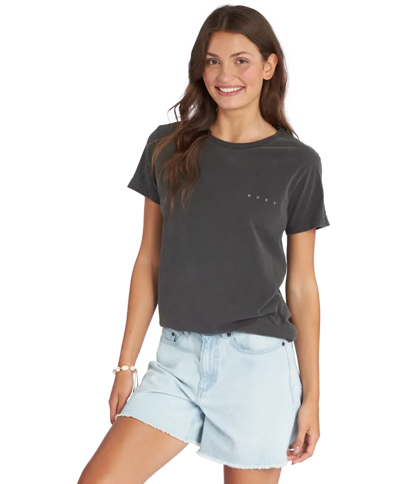 Roxy Lucky Wave Printed Tee – Anthracite Gray 1