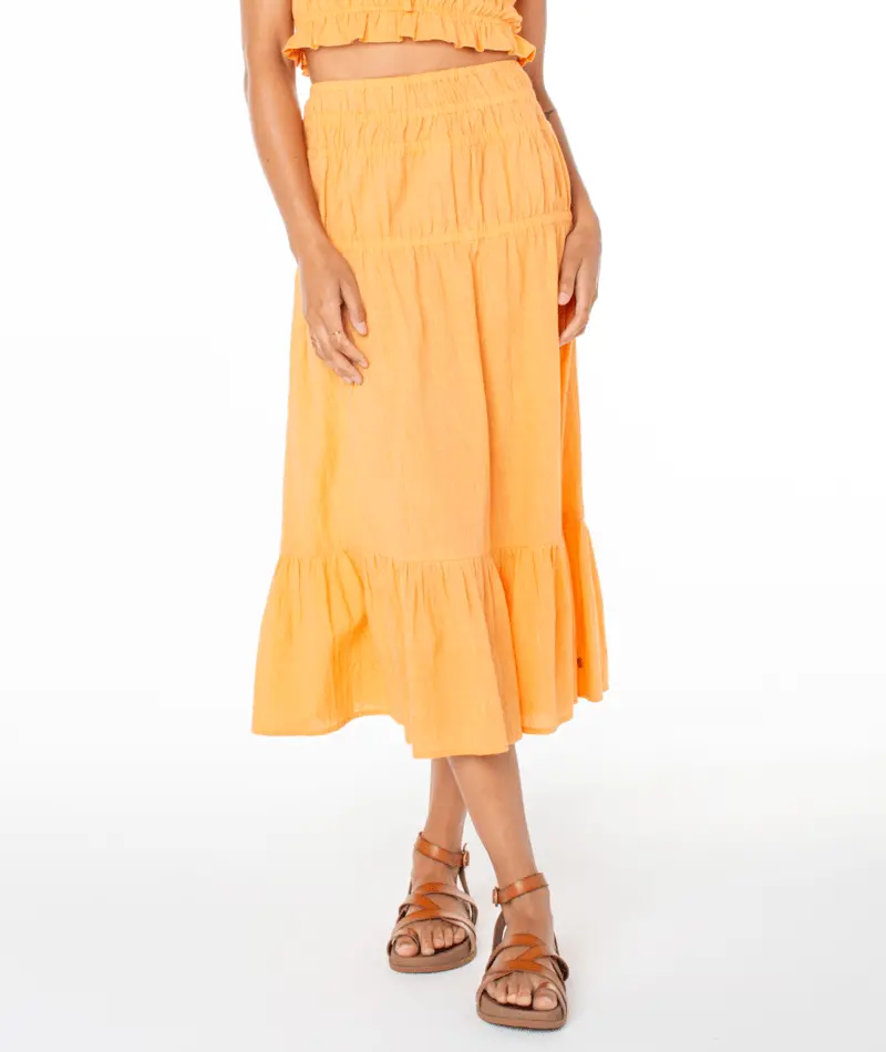 Roxy Malia Solid Muskmelon A-Line Skirt 1