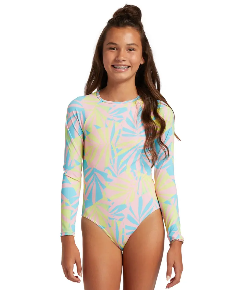 Roxy Palms Colors Long-Sleeve One-Piece Swimsuit In Daiquiri Green 1