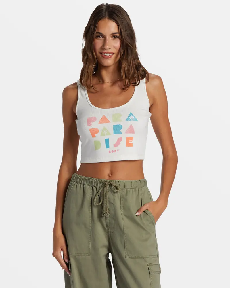 Roxy Para Paradise Dive-In Sleeveless Tank – Bright White 1