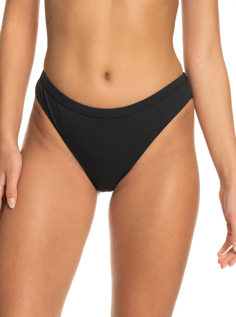 Roxy Pro Snap Turn Cheeky Bikini Bottom In Anthracite 1