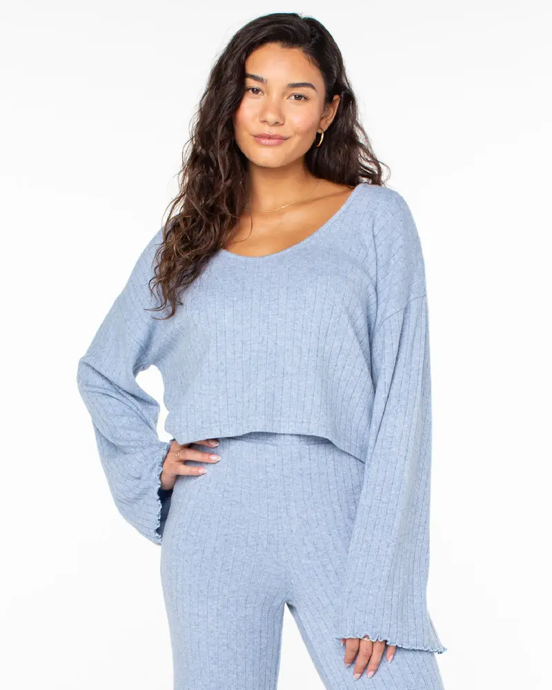 Roxy Sandy Coast Infinity Blue Long Sleeve Shirt 1
