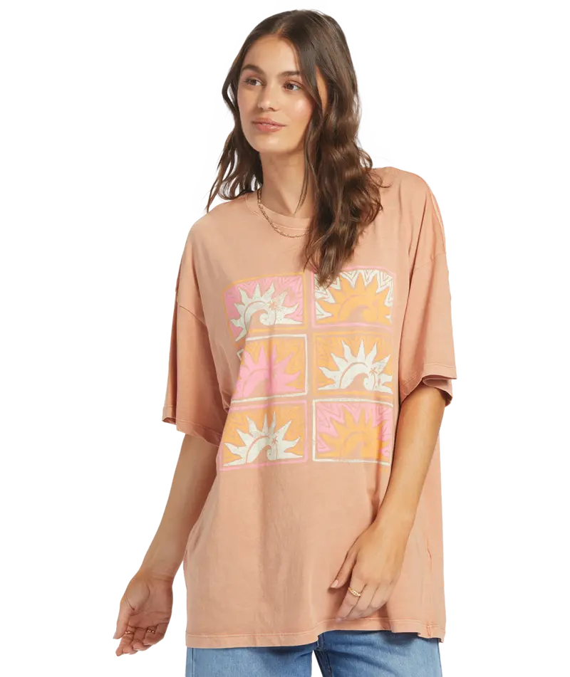 Roxy Sunny Daze Short-Sleeve Tee In Cork Beige 1