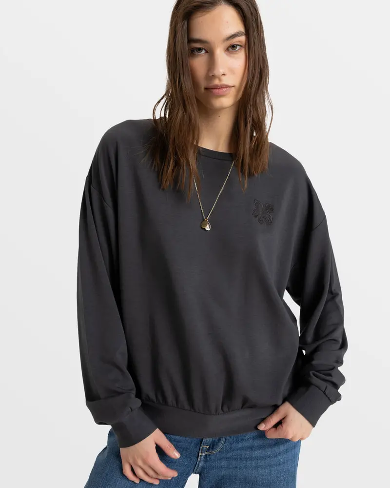 Roxy Surfing By Moonlight Hooded Sweatshirt – Phantom 1