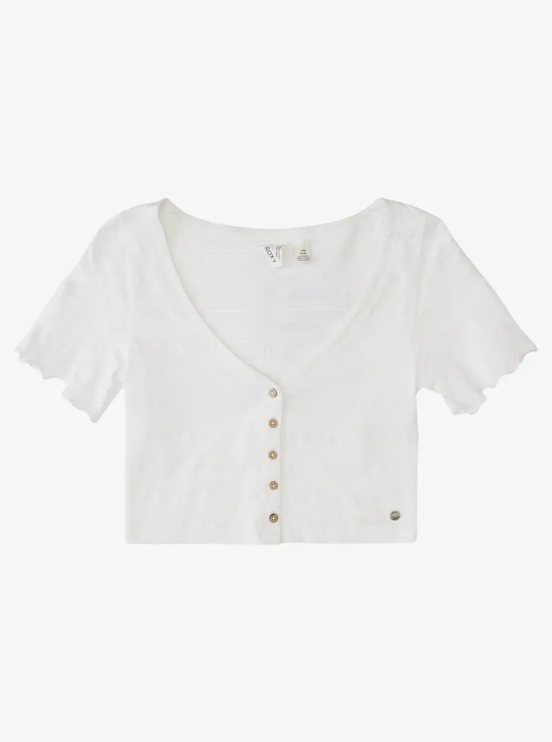 Roxy Uncomplicated Mind Solid Button-Down Shirt In Snow White 1