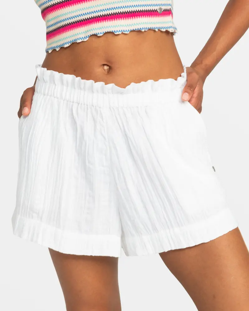 Roxy What A Vibe Minimalist Shorts In Snow White 1