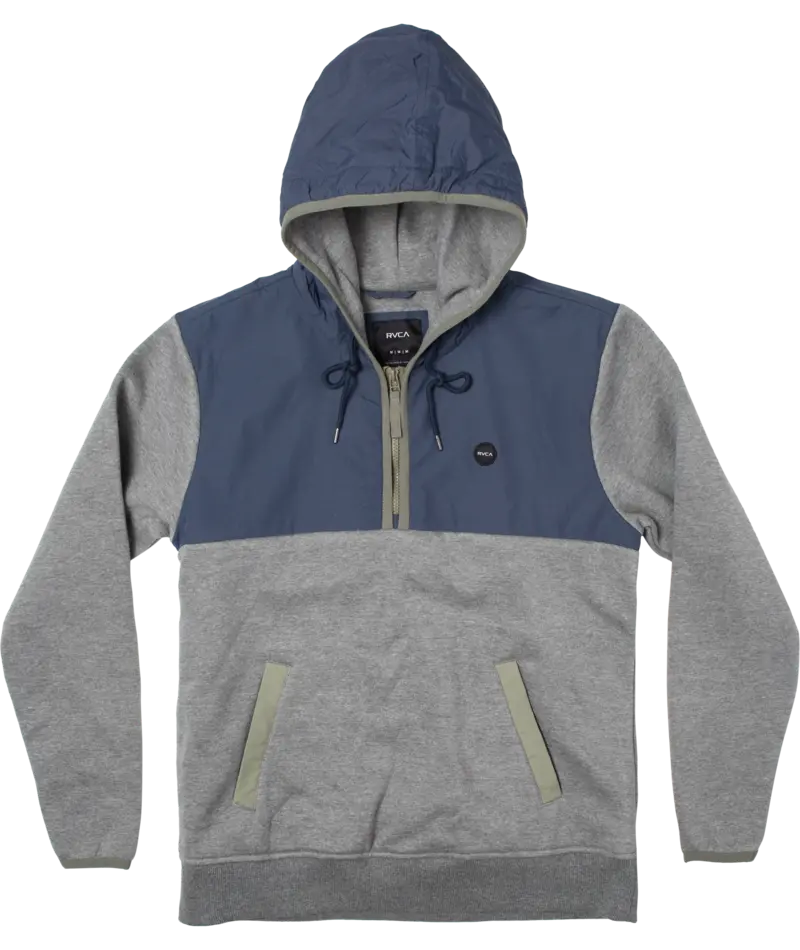 Rvca Oak Heathers Grey Fleece Anorak Jacket 1
