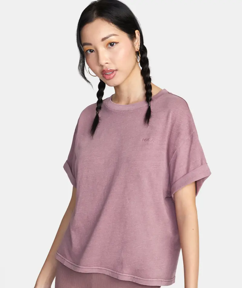 Rvca Ptc Roll It Graphic Tee In Dusty Grape 1