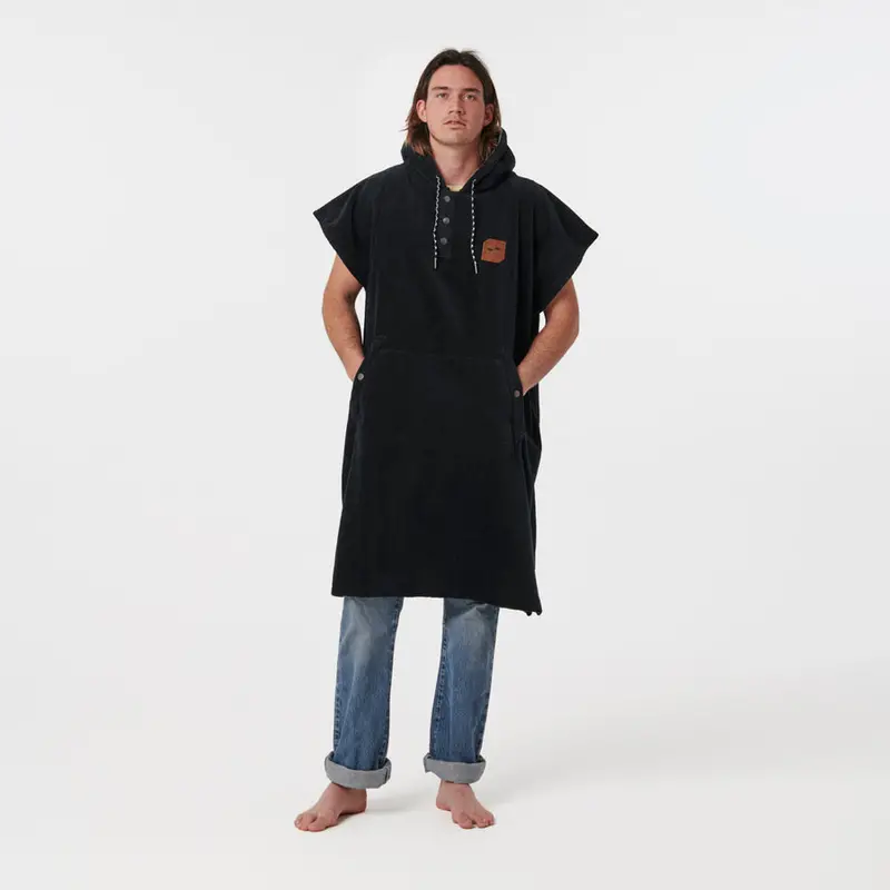 Slowtide The Digs Black Poncho Towel For Beach & Travel 1