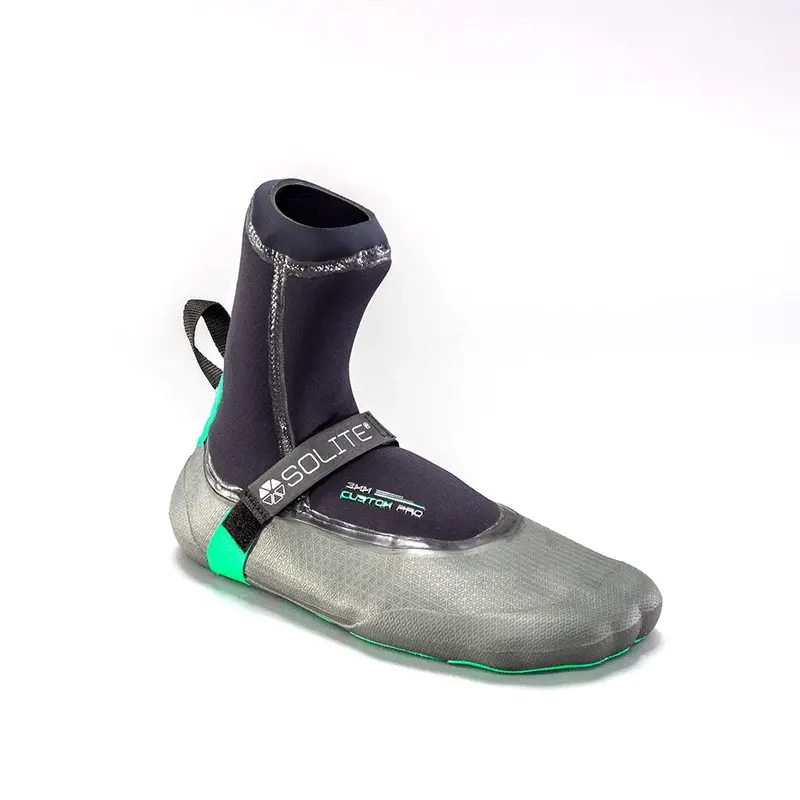 Solite Custom Pro 3Mm Neoprene Booties – Black/Grey/Green 1