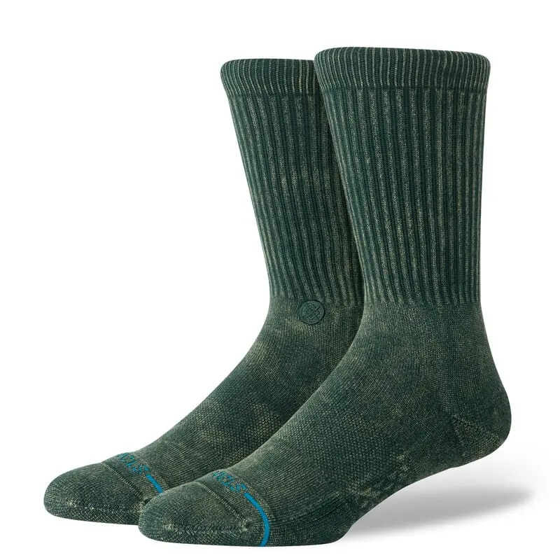 Stance Icon Dyed Crew Socks – Pine Green 1