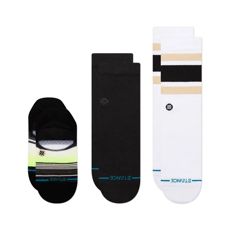 Stance Icon Series 3-Pack Crew Socks – Black & White 1