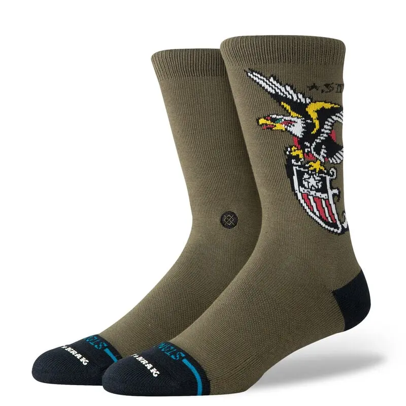 Stance The Eagle Crew Socks – Military Green 1