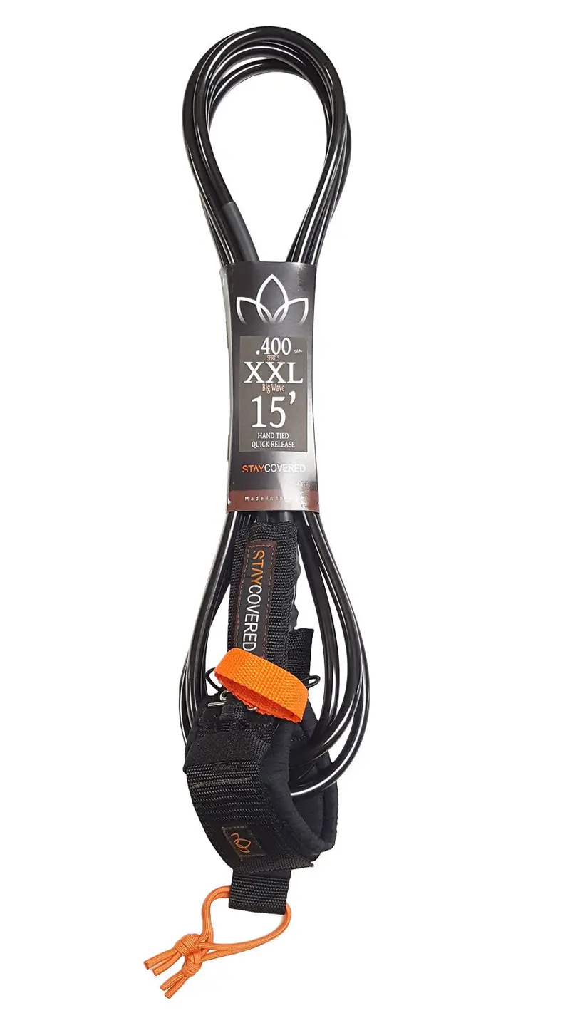 Stay Covered Xxxl Big-Wave Quick-Release Surf Leash – Black, 15 Feet 1