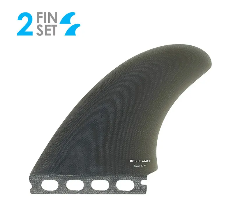 True Ames High Pro Futures Fiberglass Twin Fin Set – Smoke 1