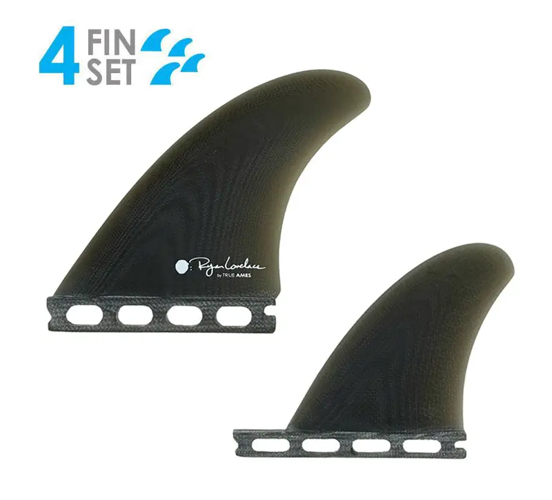 True Ames Lovelace Futures Fiberglass Quad Fin Set – Smoke 1