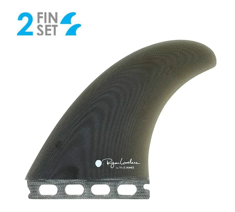 True Ames Lovelace Futures Fiberglass Twin Fin Set – Smoke 1