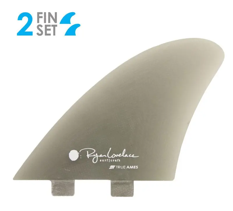 True Ames Lovelace Piggyback Keel Twin Fin Set – Smoke, Fcs Plug 1