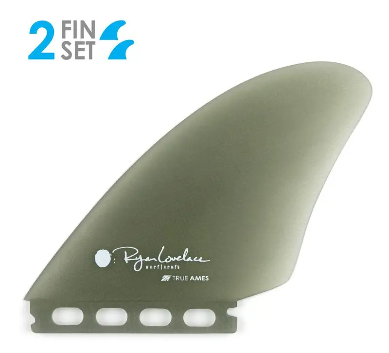 True Ames Lovelace Piggyback Keel Twin Fin Set – Smoke, Futures Plug 1