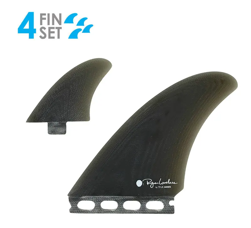 True Ames Lovelace Twinzer Fin Set – Smoke Fiberglass, Dual-System Compatible 1