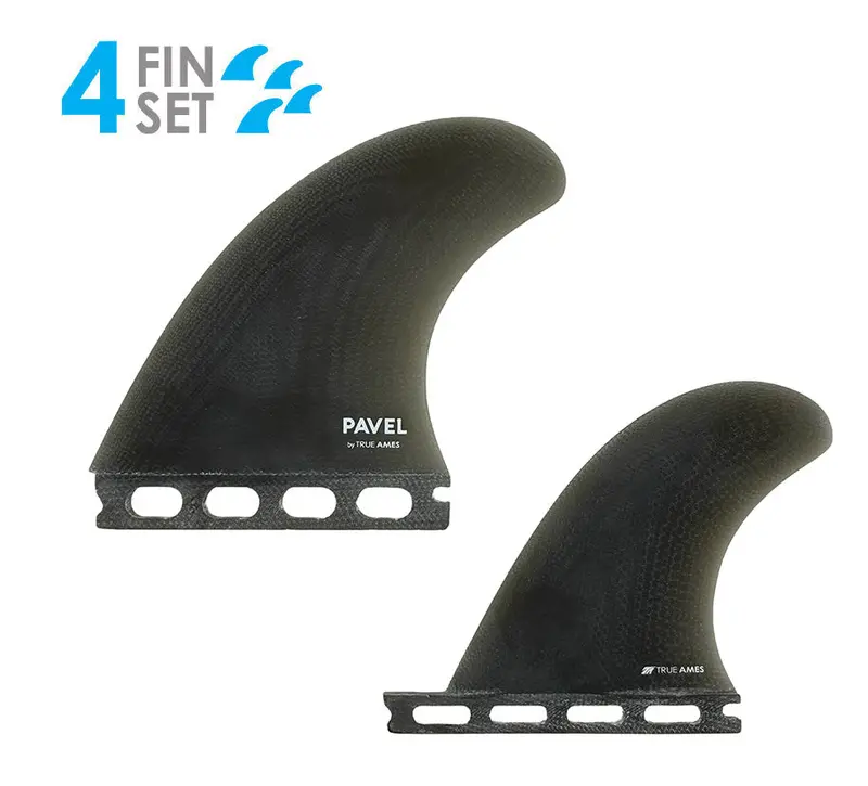 True Ames Pavel Solid Fiberglass Quad Fin Set – Smoke Gray 1