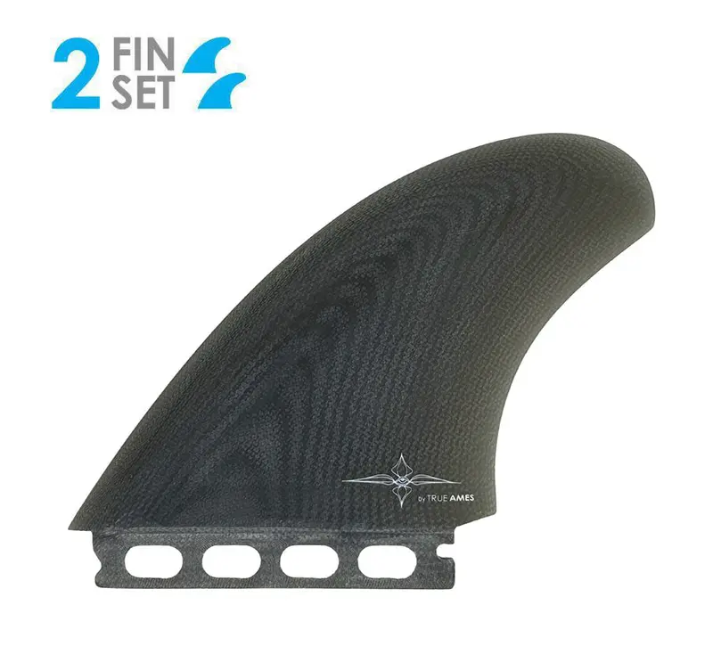 True Ames Ryan Burch Solid Fiberglass Twin Fin Set – Smoke Gray 1