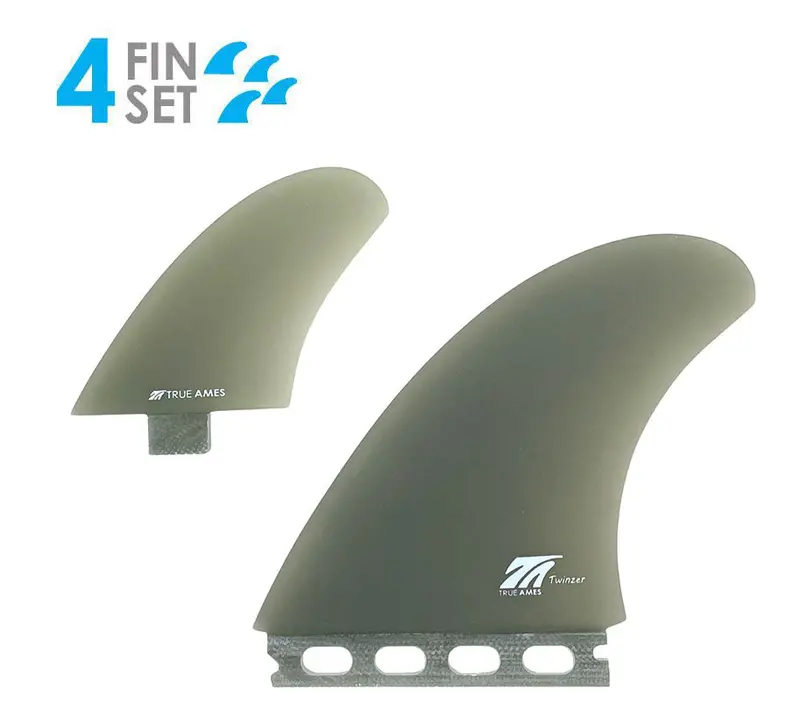 True Ames Twinzer Fin Set – Smoke Fiberglass, Fcs & Futures Mounting 1