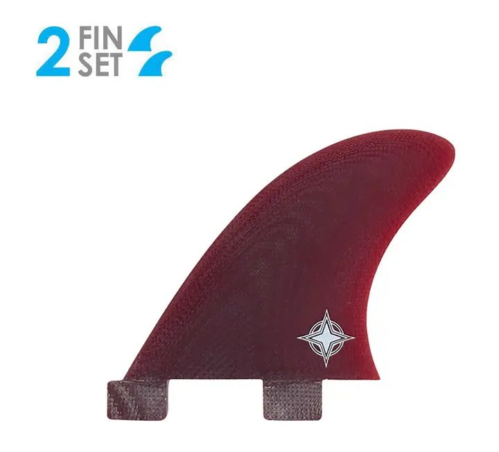 True Ames Wayne Rich Side Bites Fiberglass Fin Set – Red, 3.4" 1
