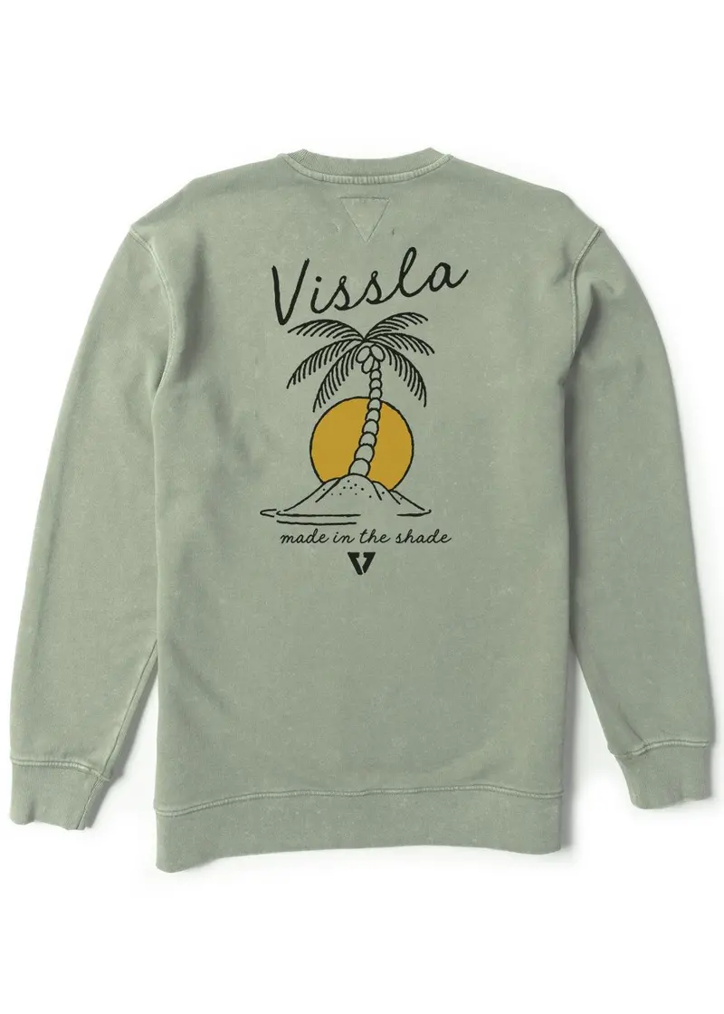 Vissla Coastal Eco-Friendly Crewneck Sweatshirt In Sage 1