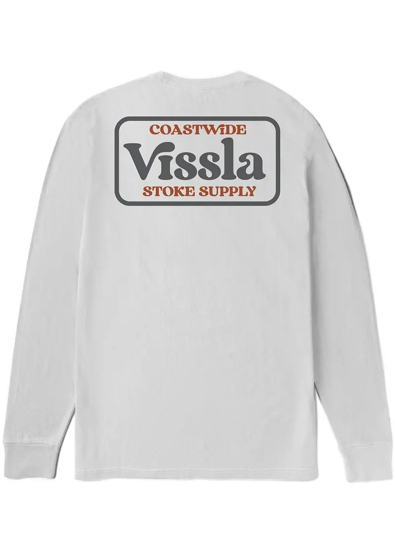 Vissla Coastwide Long Sleeve T-Shirt In White 1
