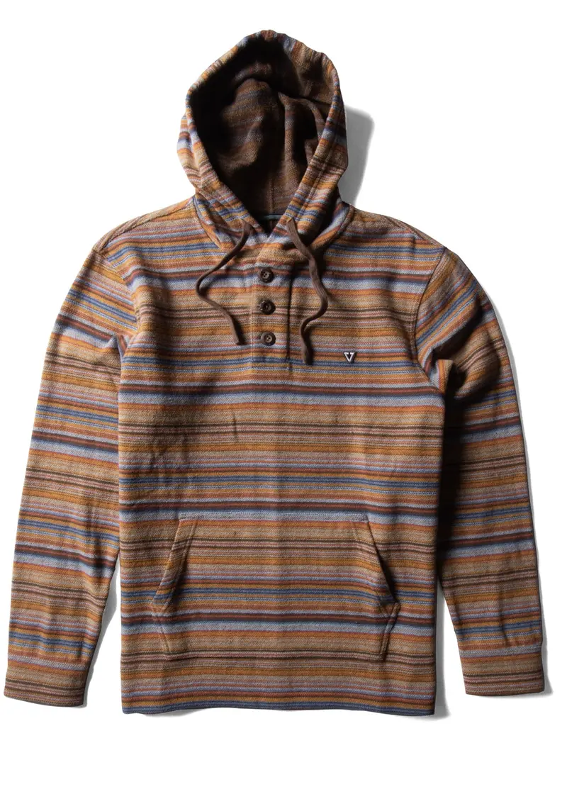 Vissla Descanso Dark Honey Hooded Popover Long-Sleeve Shirt 1