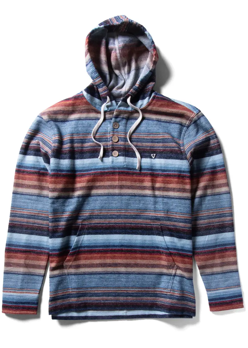Vissla Descanso Hooded Long-Sleeve Popover Shirt – Storm Blue 1