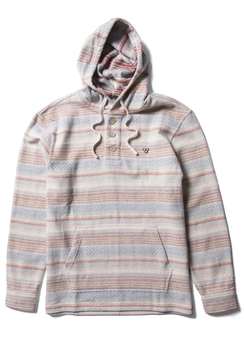 Vissla Descanso Hooded Popover Long-Sleeve Shirt In Light Slate 1