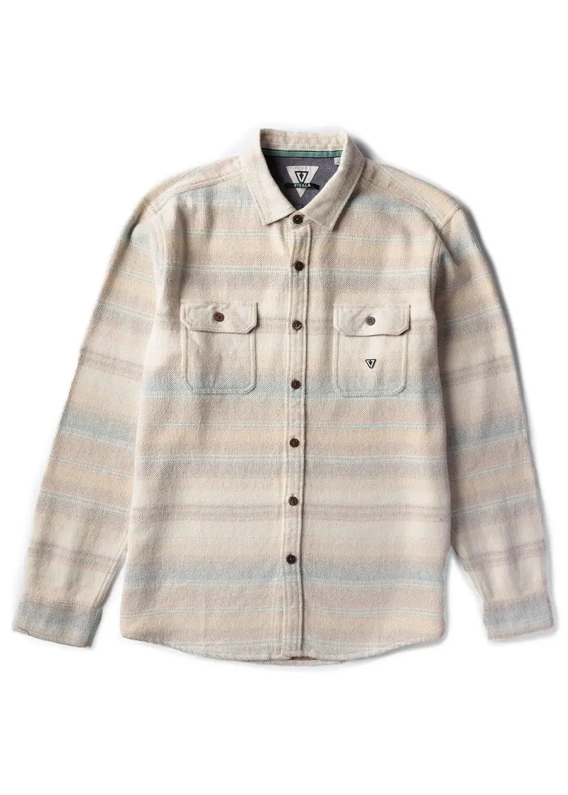 Vissla Descanso Long-Sleeve Flannel Shirt In Bone 1