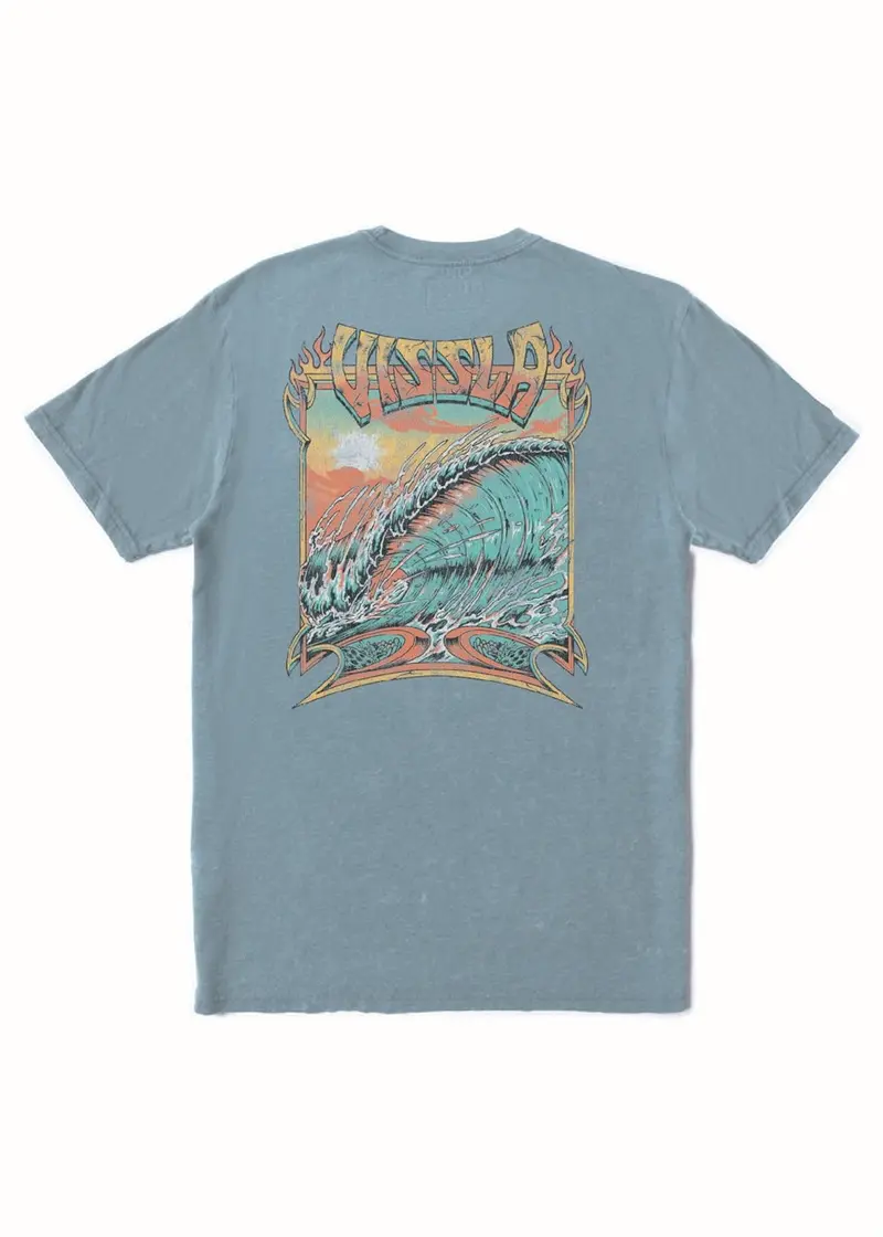 Vissla Drain Pipes Cosmic Wash T-Shirt – Denim Hue 1