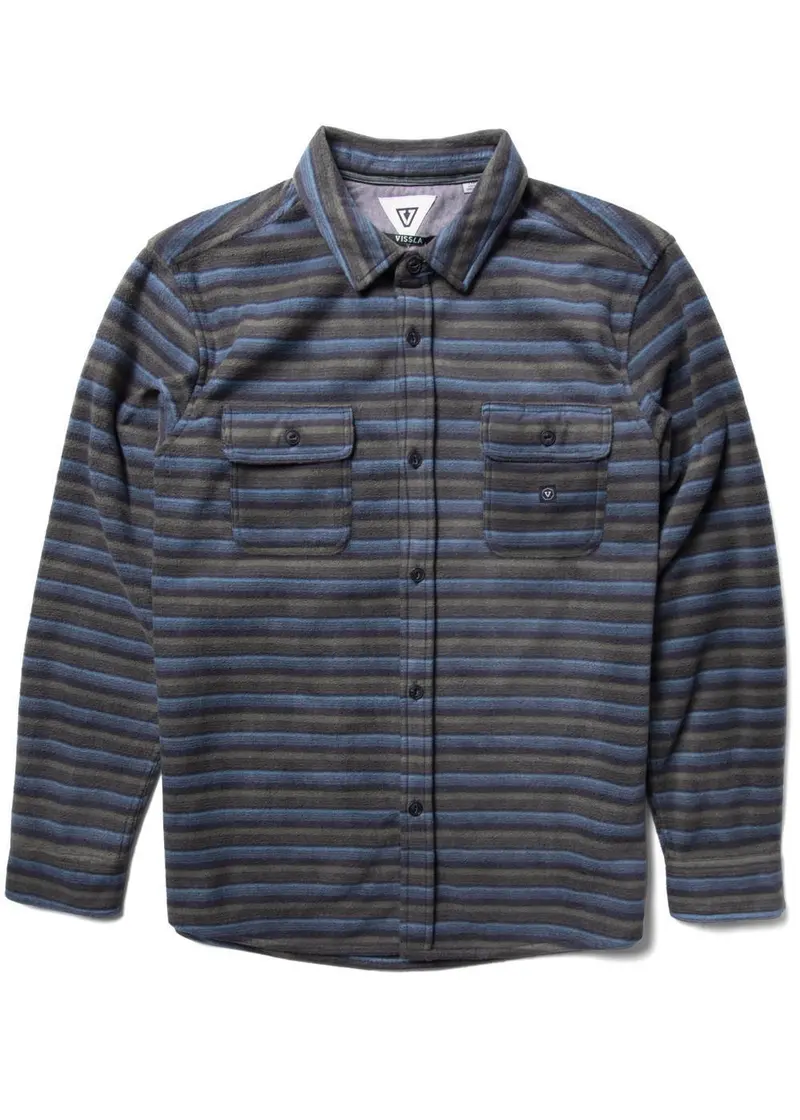 Vissla Eco-Zy Polar Flannel Long-Sleeve Shirt In Phantom Grey 1