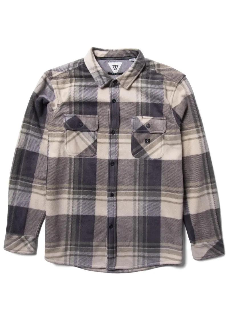 Vissla Eco-Zy Polar Flannel Long-Sleeve Shirt In Vintage Green 1