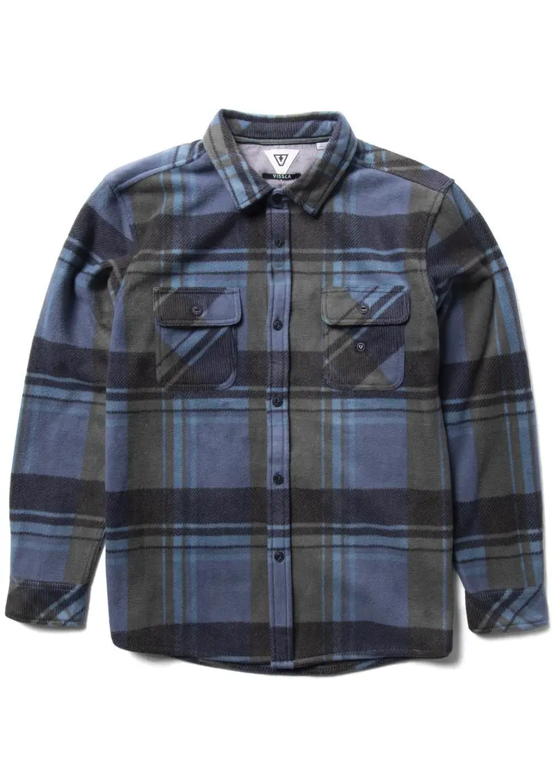Vissla Eco-Zy Polar Flannel Long-Sleeve Shirt – Midnight 1