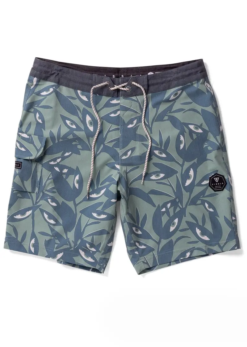 Vissla Floravision 17.5" Men'S Beach Boardshorts In Light Slate 1