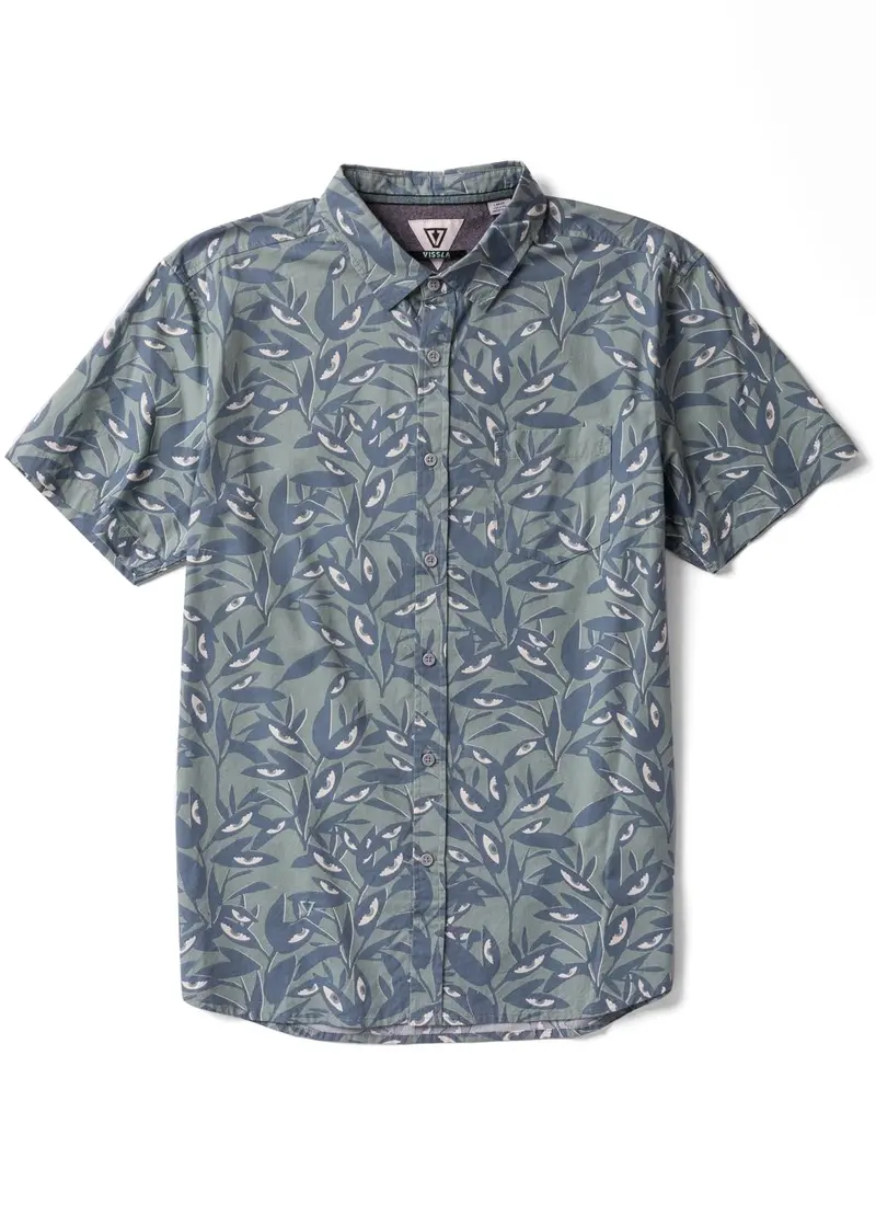 Vissla Floravision Eco Short-Sleeve Shirt In Light Sage 1