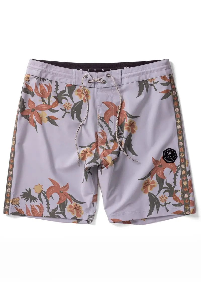Vissla Hibiscus Haze 17.5" Lightweight Boardshorts In Bone 1