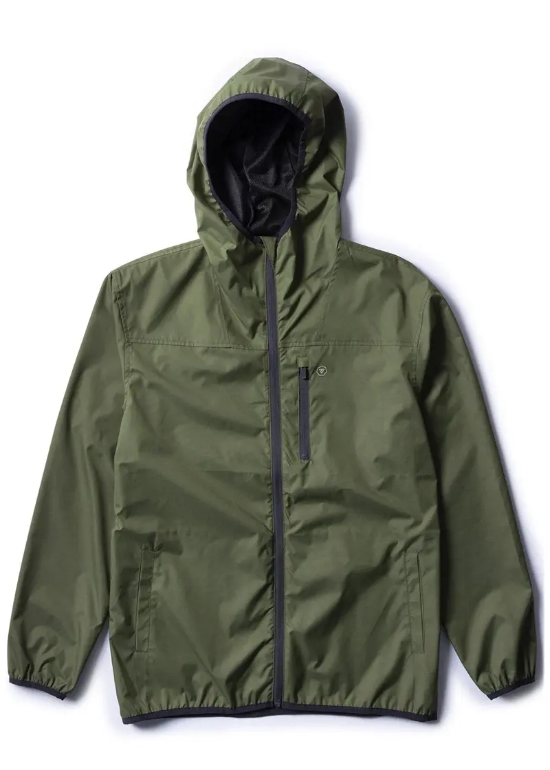 Vissla Offshore Eco Windbreaker Jacket In Dark Olive 1