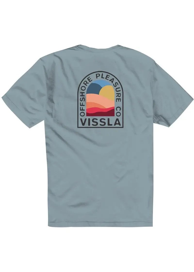 Vissla Offshore Pleasure Premium Pocket Tee In Chambray 1
