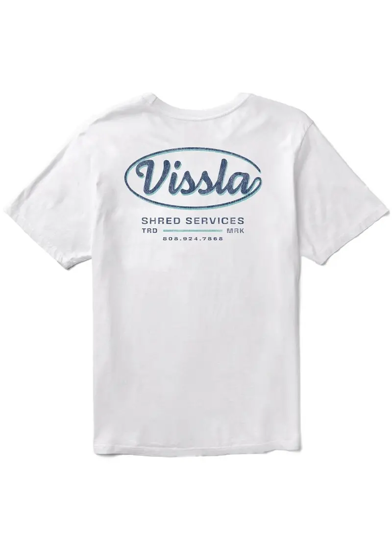 Vissla Shred Services Organic Cotton T-Shirt – White 1