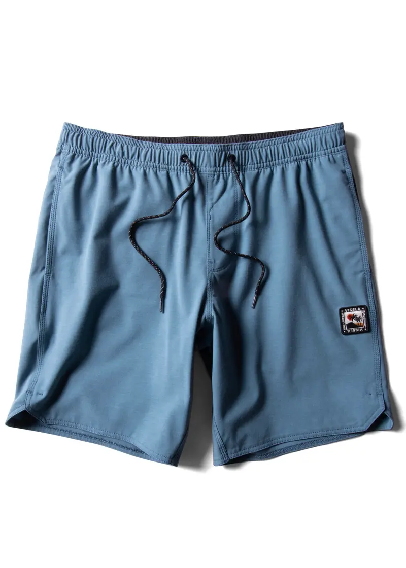 Vissla Solid Sets 17.5" Ecolastic Boardshorts – Tidal Blue 1