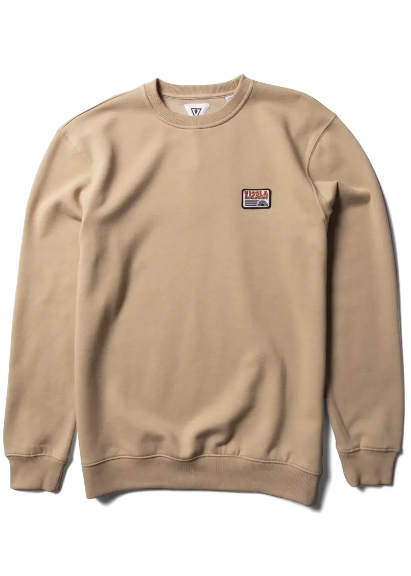 Vissla Solid Sets Eco Crewneck Sweatshirt – Dark Sand 1