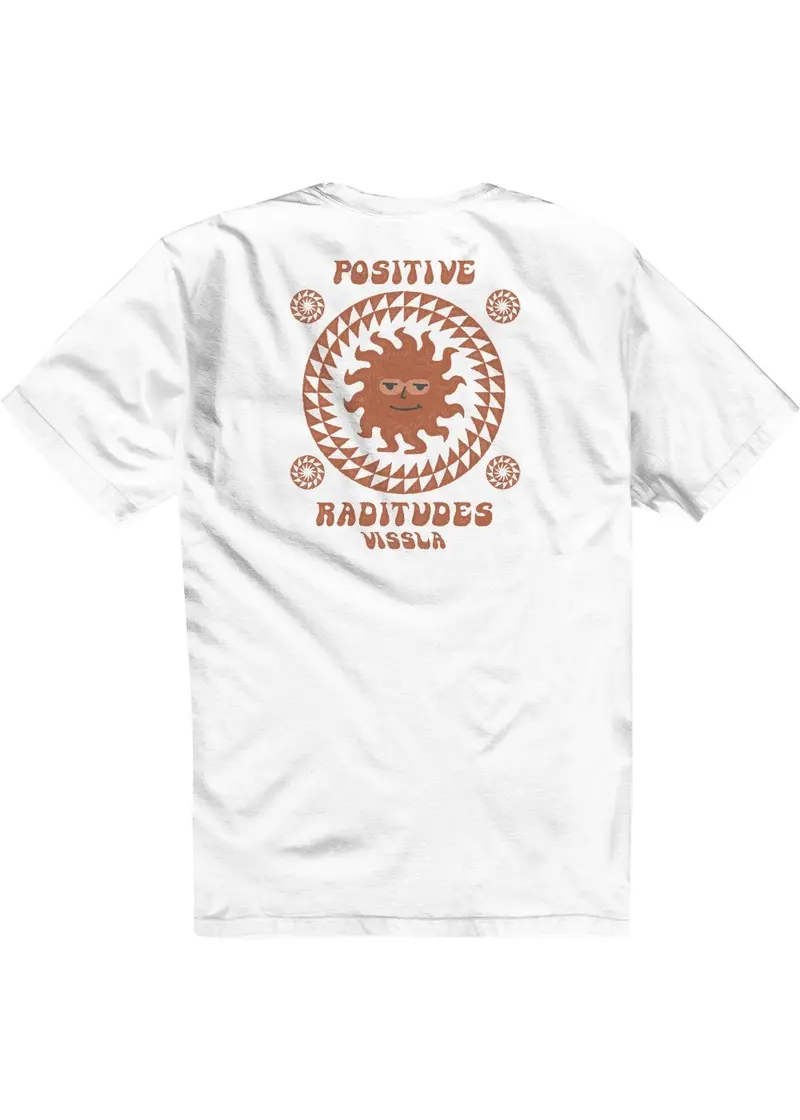 Vissla Sunburnt Shred Heads Premium Pocket Tee In White 1