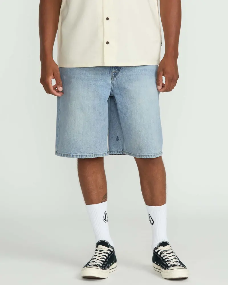 Volcom Billow Denim Shorts – Dry Vintage Wash 1